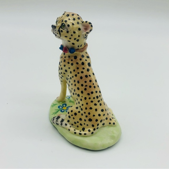Vintage An Original Sculpture Signed Basil Matthews ENGLAND Cheetah Figurine - Picture 4 of 7